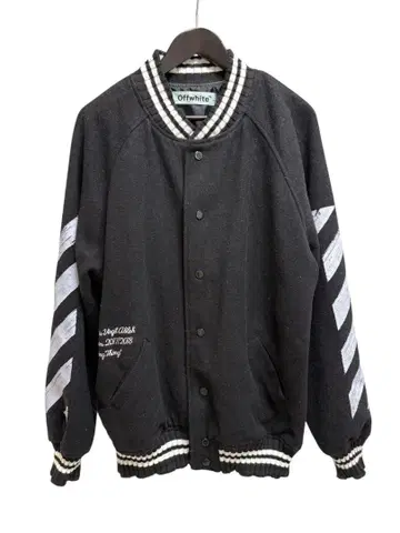 Off-White 스트라이프 바시티 자켓 울