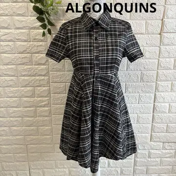ALGONQUINS 아르곤킨 셔츠 원피스 체크 A 라인 미니