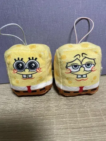 스펀지 밥 봉제 인형 키링 2개 세트