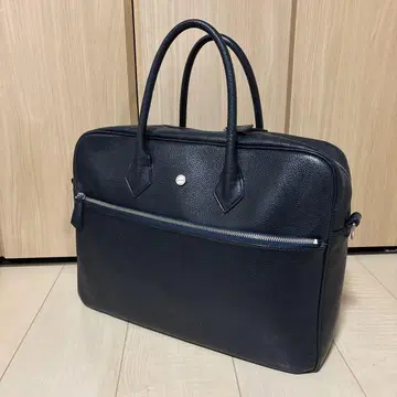 hinn 네이비 가죽 비즈니스 백
