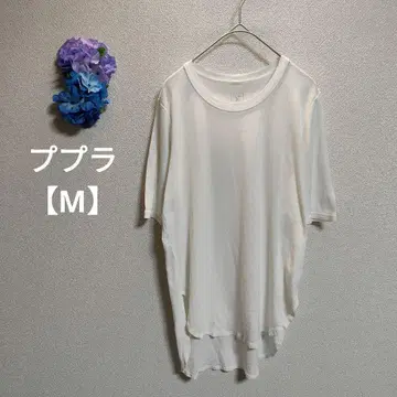 푸프라 티셔츠 [M] 티셔츠 캐주얼 돌려입기 레이어드 성인 여성 미 라인