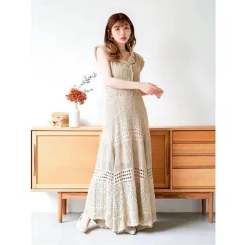darich 다리치 니트 레이스 자켓 원피스