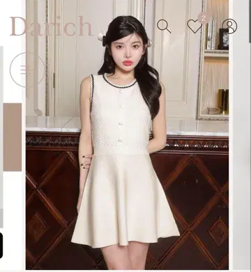 다리치 로프 파이핑 니트 미니 원피스