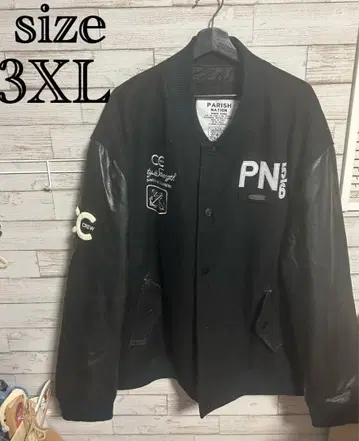 PN 5/6 블랙 바시티 자켓 3XL 버튼 결품 있음