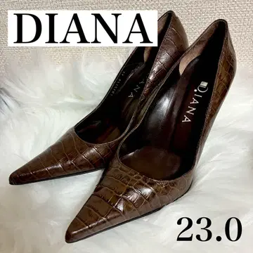 DIANA 다이애나 천연 가죽 악어 엠보싱 스틸레토 브라운 브라운 23