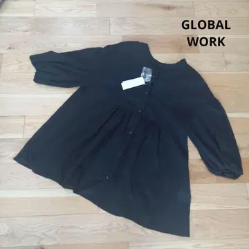 새상품 GLOBAL WORK 에어리 보일 페플럼 블라우스