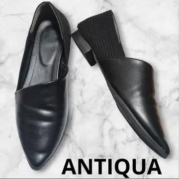 ANTIQUA 안티카 이소재 니트 펌프스 플랫슈즈 블랙
