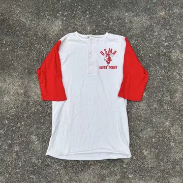 80년대 ARTEX USMA WEST POINT 5부 7부 소매 헨리넥