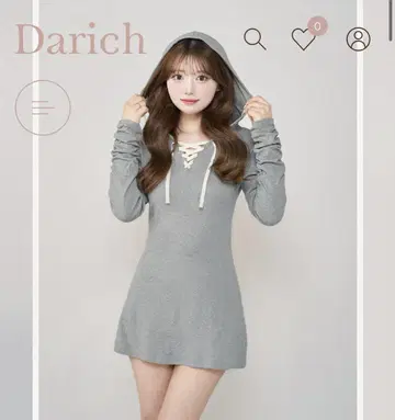 darich 레이스업 컷 미니 원피스
