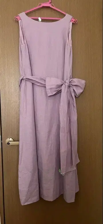 연보라 슬리브리스 롱 원피스 아쿠아 걸