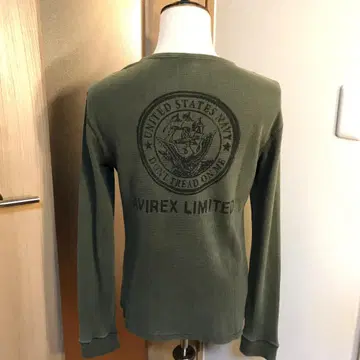 남성용 [새상품급 아비렉스] 카키 L 써멀 롱 T US NAVY 로고