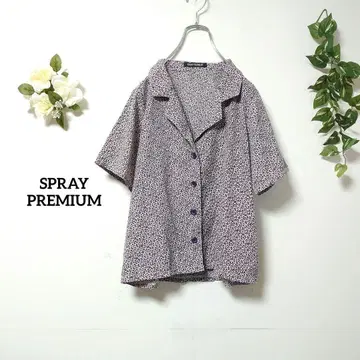 SPRAY PREMIUM 꽃무늬 반팔 블라우스 셔츠