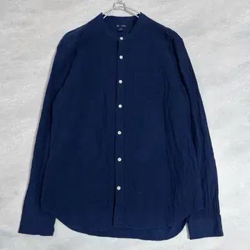 GAP 갭 밴드 카라 긴팔 린넨 셔츠 네이비 L 사이즈