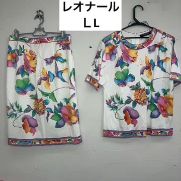 레오나르 플라워 프린트 셋업 LL 새상품급