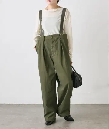 피치 기모 서스펜더 팬츠