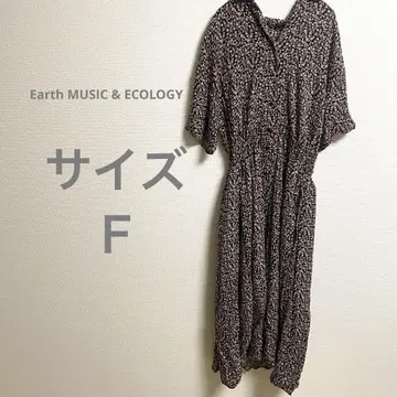 어스 뮤직 앤 이콜로지 꽃무늬 반팔 셔츠 원피스 롱 기장
