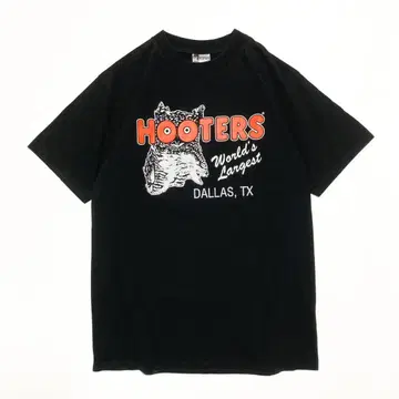 90s 티셔츠 후터스 HOOTERS 캐나다제 블랙 L