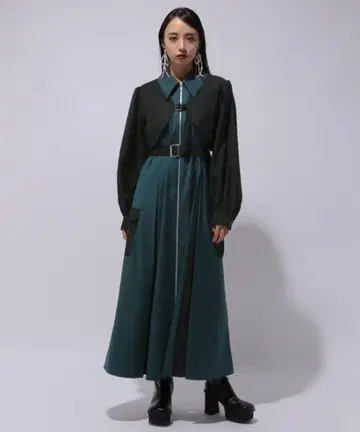 볼레로 디자인 카고 원피스 (HARE) 그린