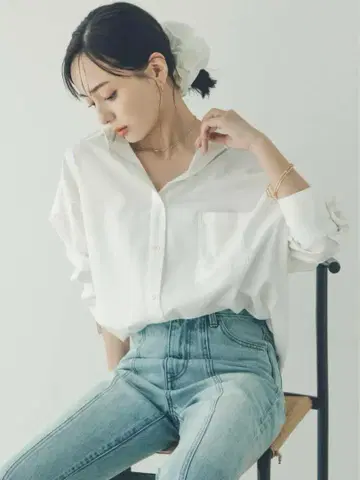 [클리닝 완료] Anuance 스탠드 카라 셔츠