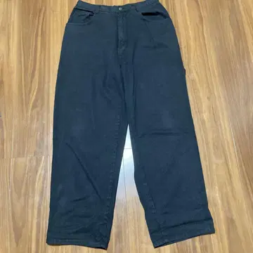 구제 의류 NAUTICA/와이드 블랙 페인터 팬츠 자수 패치 W34