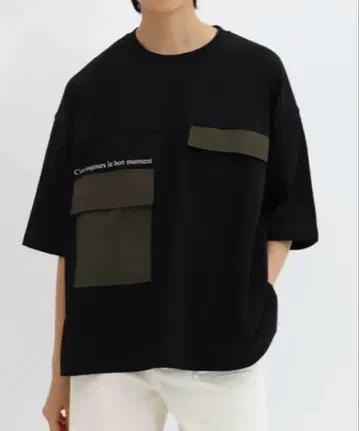 야마다야 LASUD 포켓 티셔츠 티셔츠 블랙 스콧 클럽