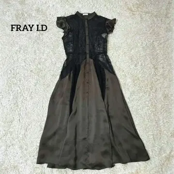 FRAY I.D 레이스 콤비 플레어 드레스 원피스 프레이 아이디