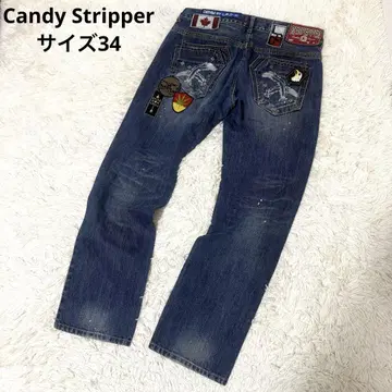 Candy Stripper 청바지 데님 와펜 데미지 사이즈 34