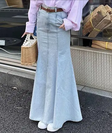 royal party 데님 맥시 머메이드 스커트