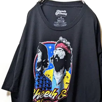 치치 & 쵸 빅 로고 티셔츠 블랙 검정 4XL 구제 의류