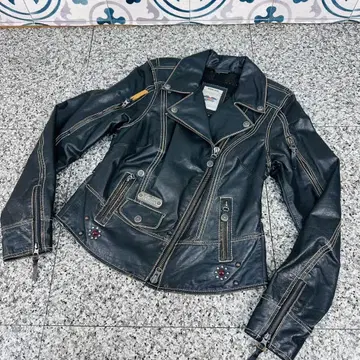 HARLEY DAVIDSON 할리 가죽 재킷 스터드 장식 더블