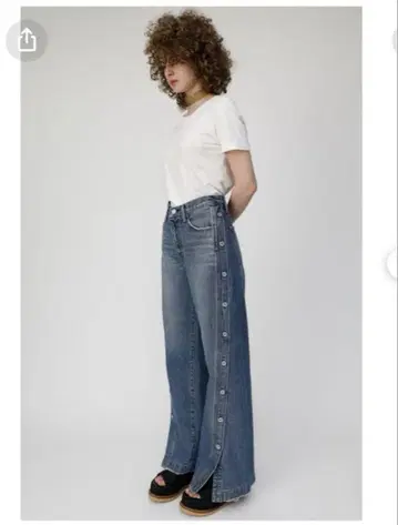 moussy 버튼 업 와이드 데님