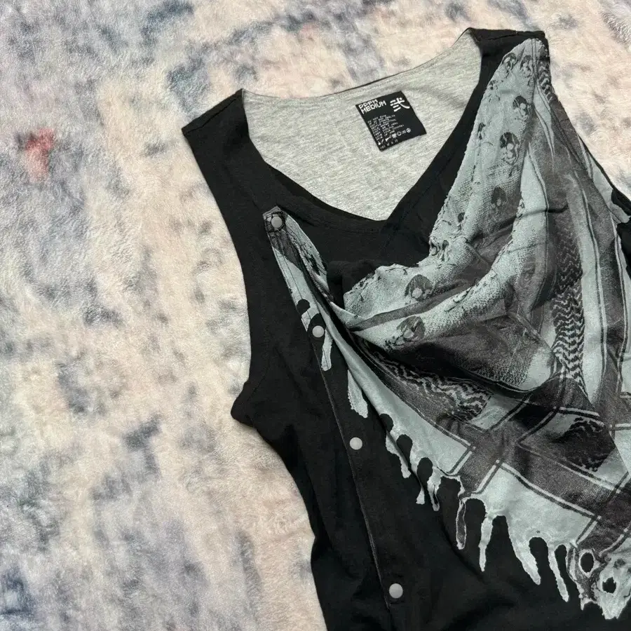 Ppfm 00s archive layered scarf print top on Bunjang Global Site