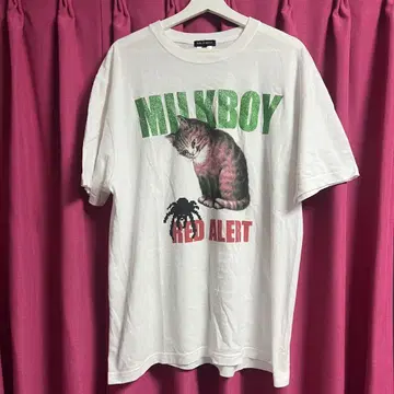 MILKBOY 고양이 프린트 반팔 티셔츠 XL 사이즈
