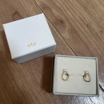 ete 골드 도금 펄 장식 귀찌