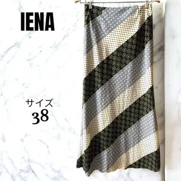 IENA 기하학 패턴 도트, 서클 무늬 멀티 패턴 디자인 플레어 스커트