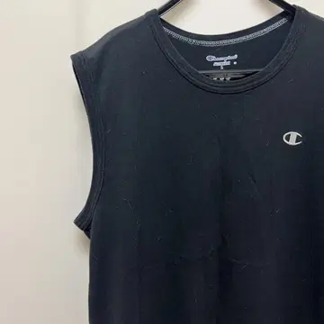 Champion 블랙 슬리브리스 L 사이즈