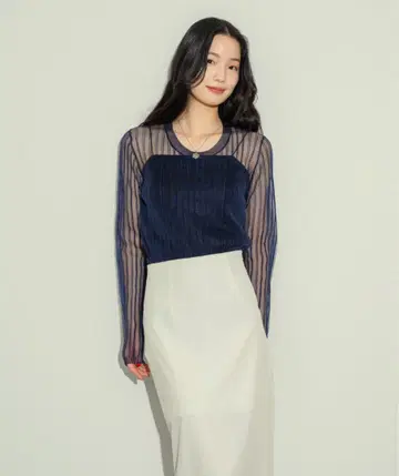 시어 리브 크루넥 탑스 누나