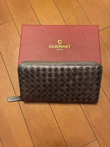 GUIONNET 지오네 핑크 골드 뜨개질 장지갑