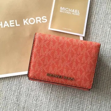 새상품 MICHEAL KORS 마이클코어스 3단 폴더형 지갑 오렌지