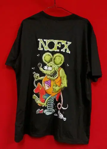 펑크 록 밴드 NOFX 빅 사이즈 쥐 핀 로고 디자인 티셔츠