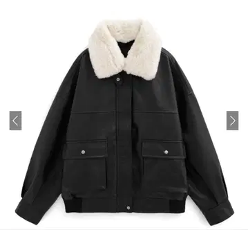 GRL 퍼 부착 칼라 2WAY 가죽 자켓 kd89