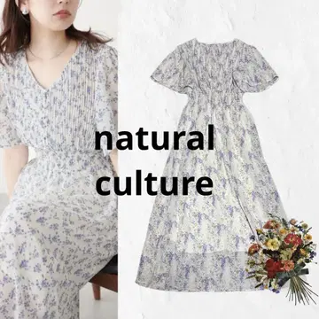 natural culture 원피스 꽃무늬 보라색 퍼플