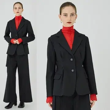 UNITED TOKYO 스퀴즈 허리 자켓 블랙