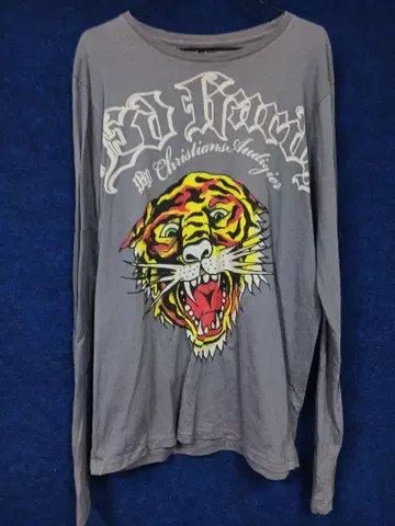 스트릿 락 브랜드 EDHARDY 타이가 타투 롱 T