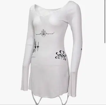 theredthread s stamp tee dress 화이트