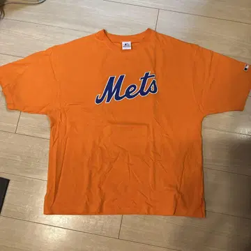 오렌지 Mets 티셔츠 MLB 공식 라이선스