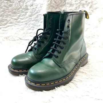 컨디션 최상 레어 닥터마틴 부츠 25cm 그린 8홀 플레인토
