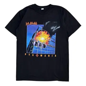 Def Leppard 디플레파드 밴 티셔츠 블랙 빅 로고 90s