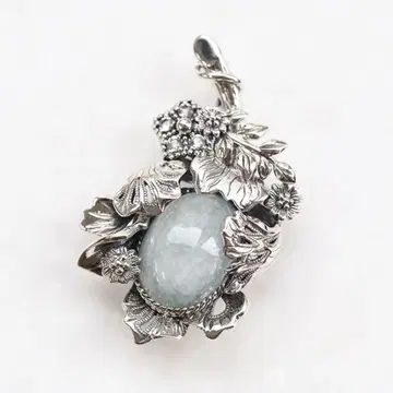 아쿠아 마린 루리하코베 펜던트 브로치 윌리엄 모리스