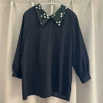 malla 자수 블랙 블라우스 캐틀 메라주